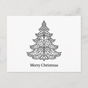 🖤 Färg mig glad – Gör-det-själv-julgran vykort 🎄
