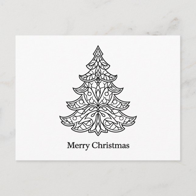 🖤 Färg mig glad – Gör-det-själv-julgran vykort 🎄 (Framsida)