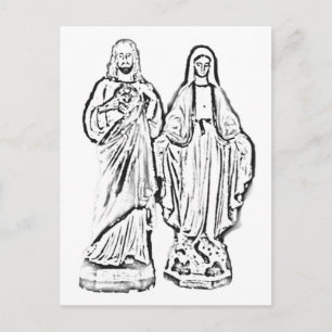 Färg mig! Jesus & Mary Vykort