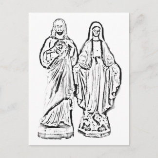 Färg mig! Jesus & Mary Vykort