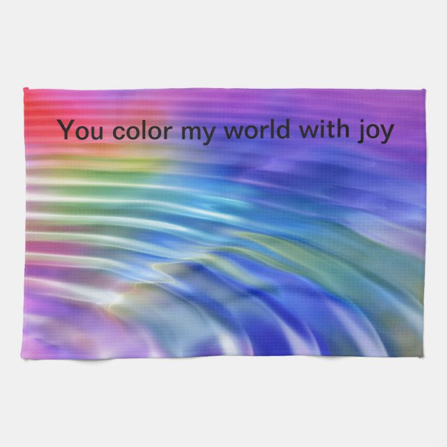 Färg min livsvärld med glädje kökshandduk (Horisontell)