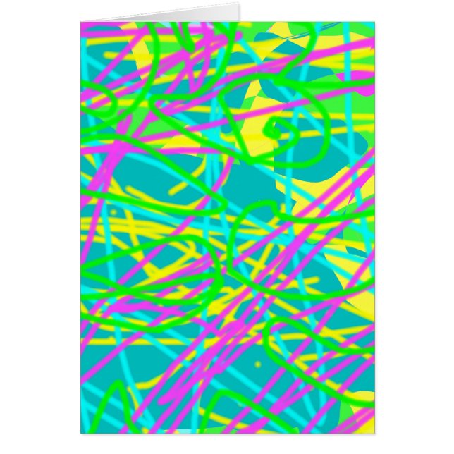 Färg Mina Dreams Scribble Mönster Express Artsy Hälsningskort (Framsidan)