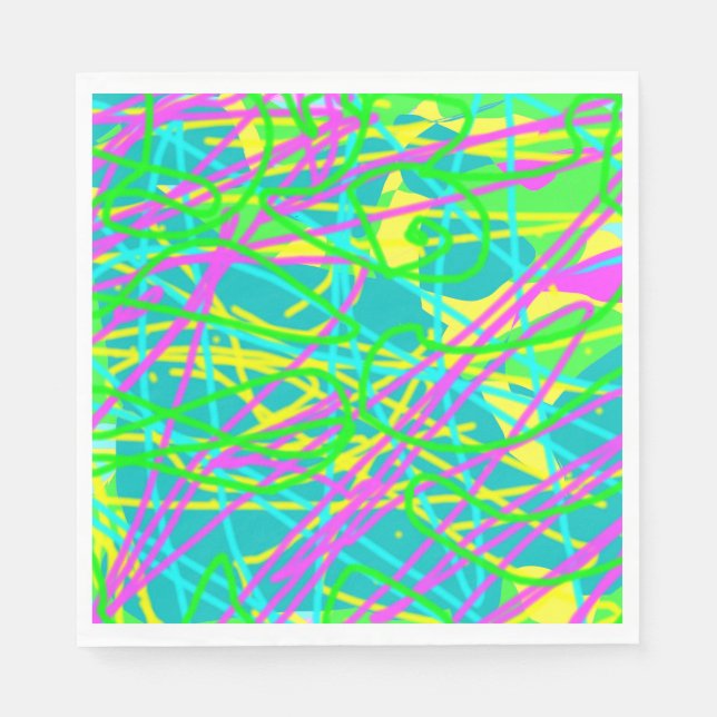 Färg Mina Dreams Scribble Mönster Express Artsy Pappersservett (Framsidan)