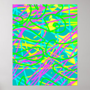 Färg Mina Dreams Scribble Mönster Express Artsy Poster