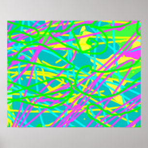 Färg Mina Dreams Scribble Mönster Express Artsy Poster