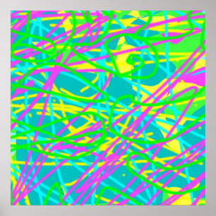 Färg Mina Dreams Scribble Mönster Express Artsy Poster