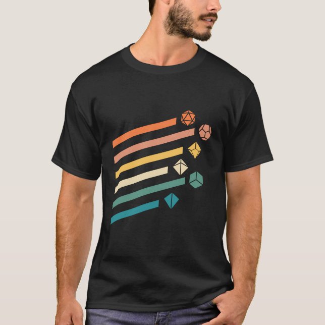 Färg minimalistisk polyhedraldiskuppsättning Nerdy T Shirt (Framsida)