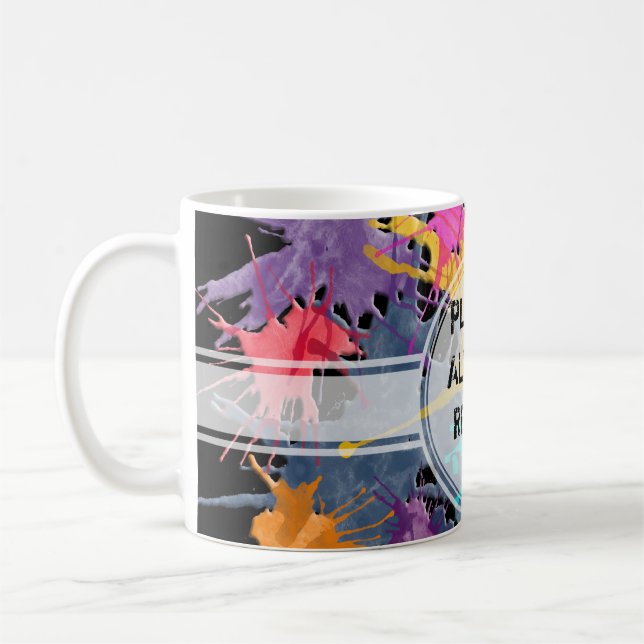 färg mitt liv stänk + dina idéer kaffemugg (Vänster)