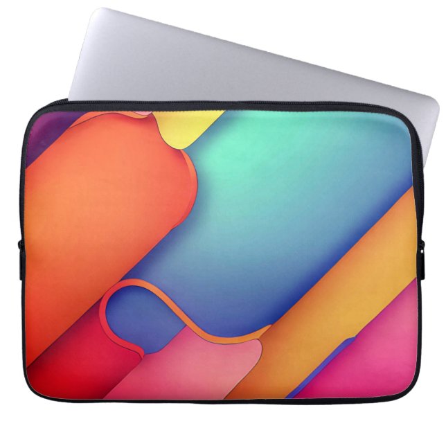 Färg moderna konsformsmappar laptop fodral (Framsidan)