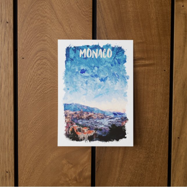 Färg Monaco-Fransk Riviera-färgning Vykort (monaco blue sky postcard)