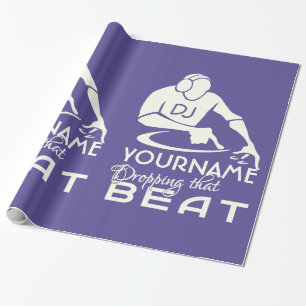 Färg & monogram för DJ som beställnings- slår Presentpapper