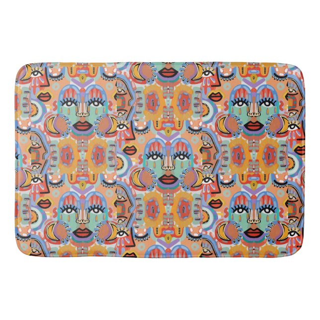 Färg, Mönster och överlappande Ansikte Badrumsmatta (Framsidan)