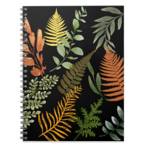 Färg Mörk Fern Botanical Foliage Blommigt Skriv ut