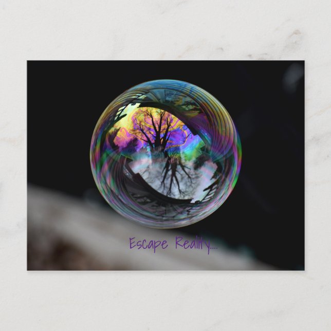 Färg mot svart/vit bubbla vykort (Framsida)