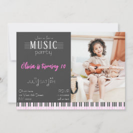 Färg Music Party Birthday Inbjudningar