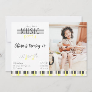 Färg Music Party Birthday Inbjudningar