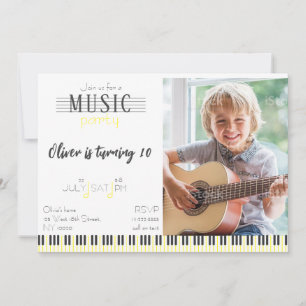 Färg Music Party Birthday Inbjudningar