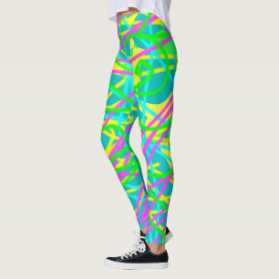 Färg My Dreams Scribble Mönster Expression Express Leggings