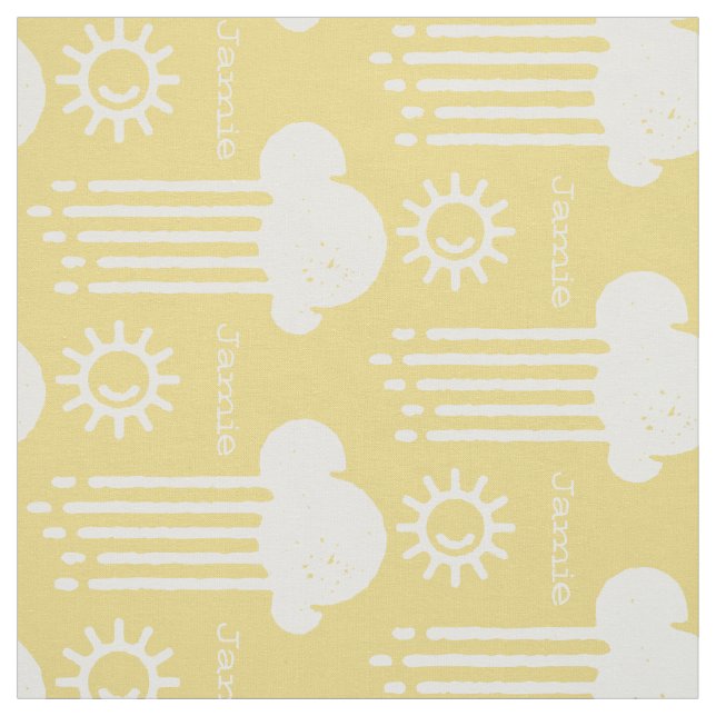 Färg My Sunshine Rain Cloud Personlig Tyg (Provkarta)