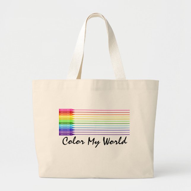 Färg My World Rainbow Kritor Jumbo Tygkasse (Framsidan)