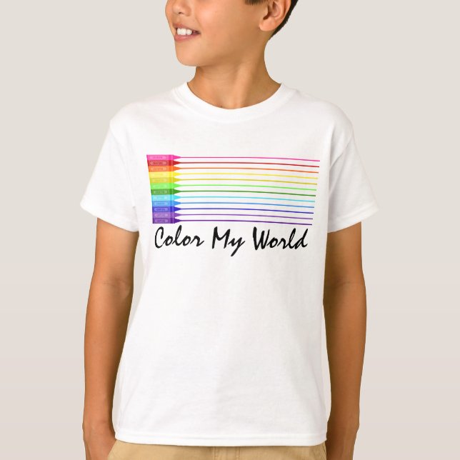 Färg My World Rainbow Kritor Tee Shirt (Framsida)
