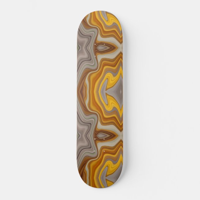 färg naranja con tonos de crudo mini skateboard bräda 18,5 cm (Framsida)