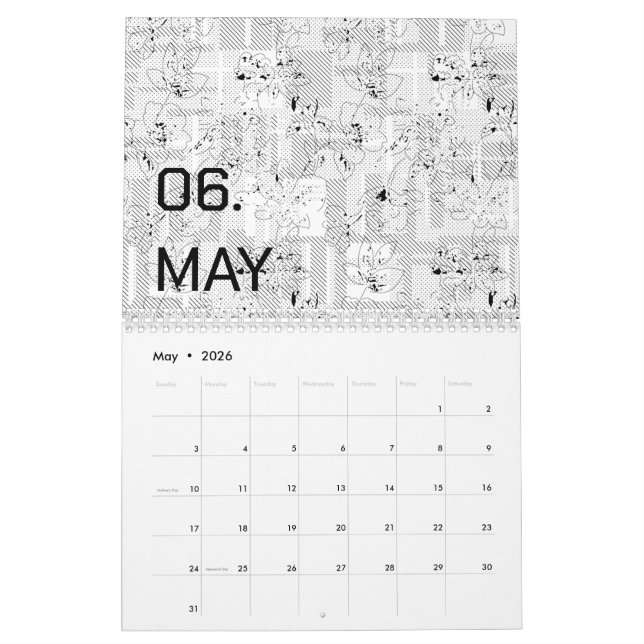 Färg New personalize Text Logotyp Calendar Kalender (May 2026)