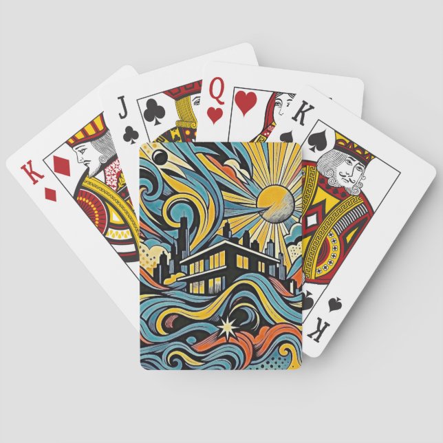 Färg och fantasi casinokort (Baksidan)