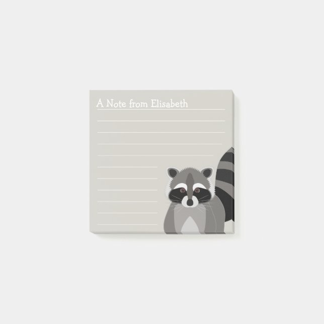 Färg och namn för RaccoonRascal beställnings- Post-it Block (Framsida)