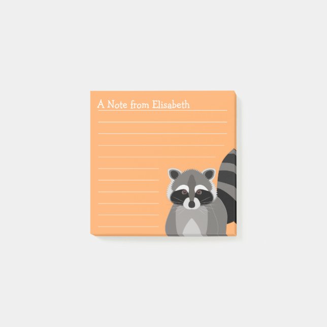 Färg och namn för RaccoonRascal beställnings- Post-it Block (Framsida)