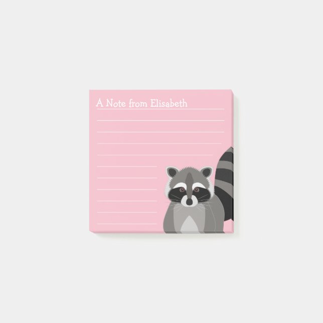 Färg och namn för RaccoonRascal beställnings- Post-it Block (Framsida)