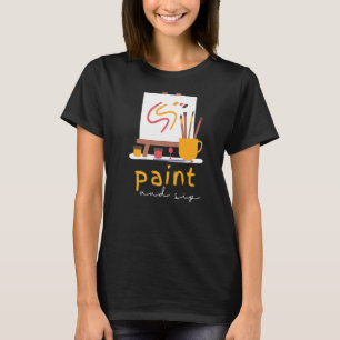 Färg och sip Party Vin som dricker regnbåge T Shirt