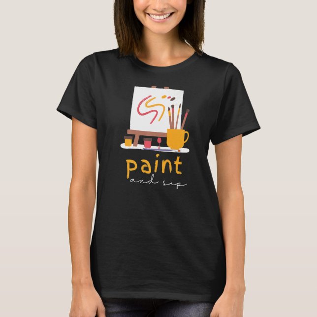 Färg och sip Party Vin som dricker regnbåge T Shirt (Framsida)