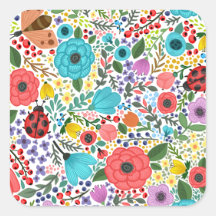 Färg och sötad Blommigt Ditsy Sticker försegling