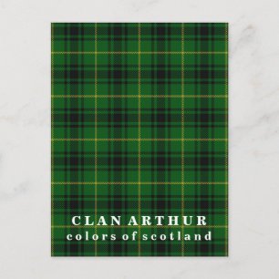 Färg of Scotland Klan Arthur Tartan Vykort