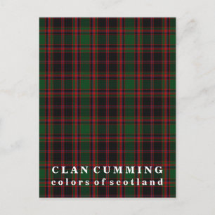 Färg of Scotland Klan Cumming Tartan Vykort
