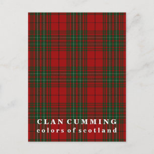 Färg of Scotland Klan Cumming Tartan Vykort