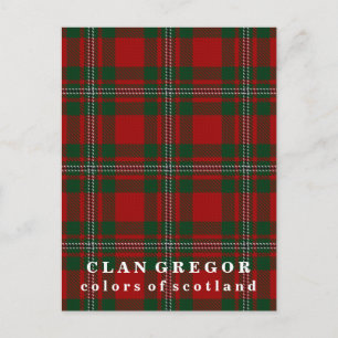 Färg of Scotland Klan Gregor Tartan Vykort