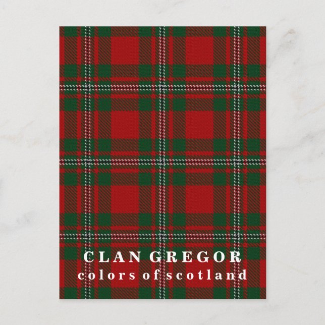 Färg of Scotland Klan Gregor Tartan Vykort (Framsida)