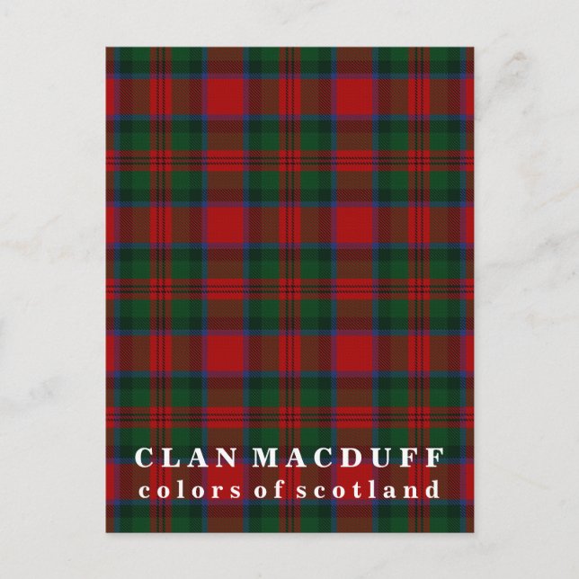 Färg of Scotland Klan MacDuff Tartan Vykort (Framsida)