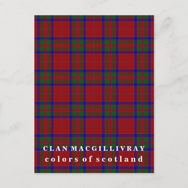 Färg of Scotland Klan MacGillivray Tartan Vykort (Framsida)