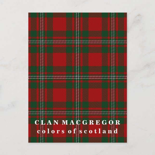 Färg of Scotland Klan MacGregor Tartan Vykort (Framsida)