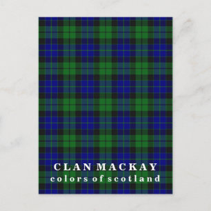 Färg of Scotland Klan MacKay Tartan Vykort