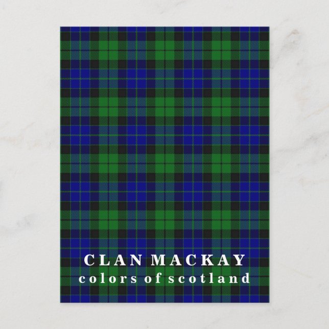 Färg of Scotland Klan MacKay Tartan Vykort (Framsida)