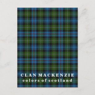 Färg of Scotland Klan MacKenzie Tartan Vykort