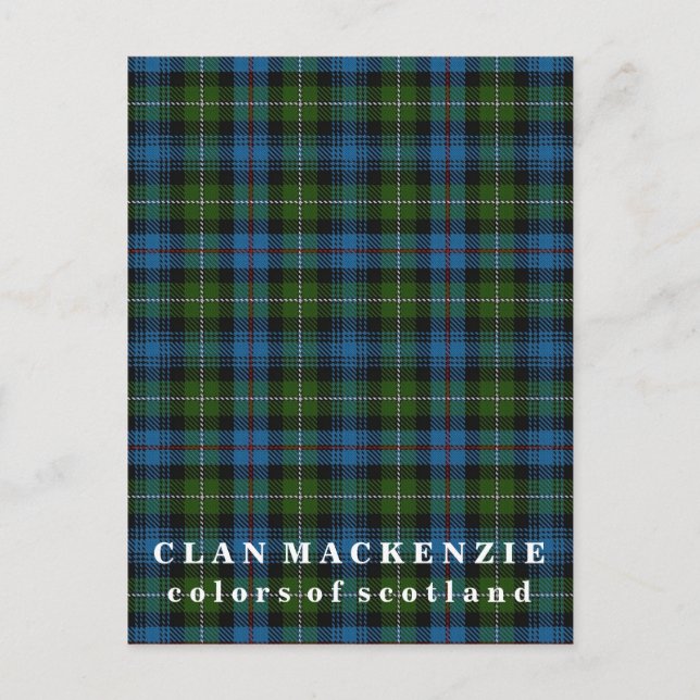 Färg of Scotland Klan MacKenzie Tartan Vykort (Framsida)