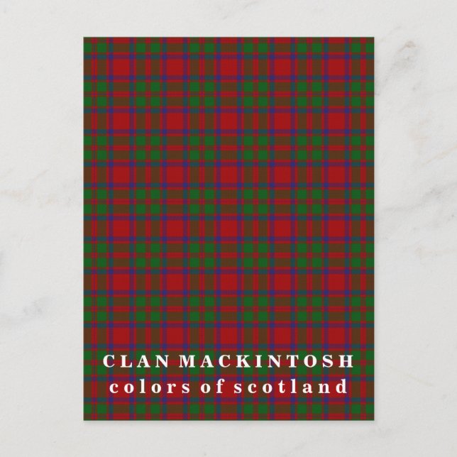 Färg of Scotland Klan MacKintosh Tartan Vykort (Framsida)