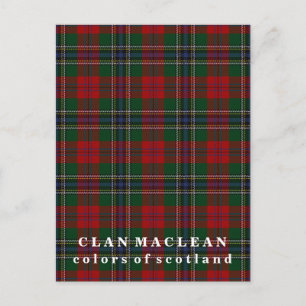 Färg of Scotland Klan MacLean Tartan Vykort