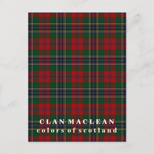 Färg of Scotland Klan MacLean Tartan Vykort (Framsida)