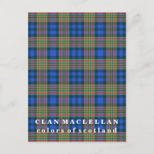 Färg of Scotland Klan MacLellan Tartan Vykort